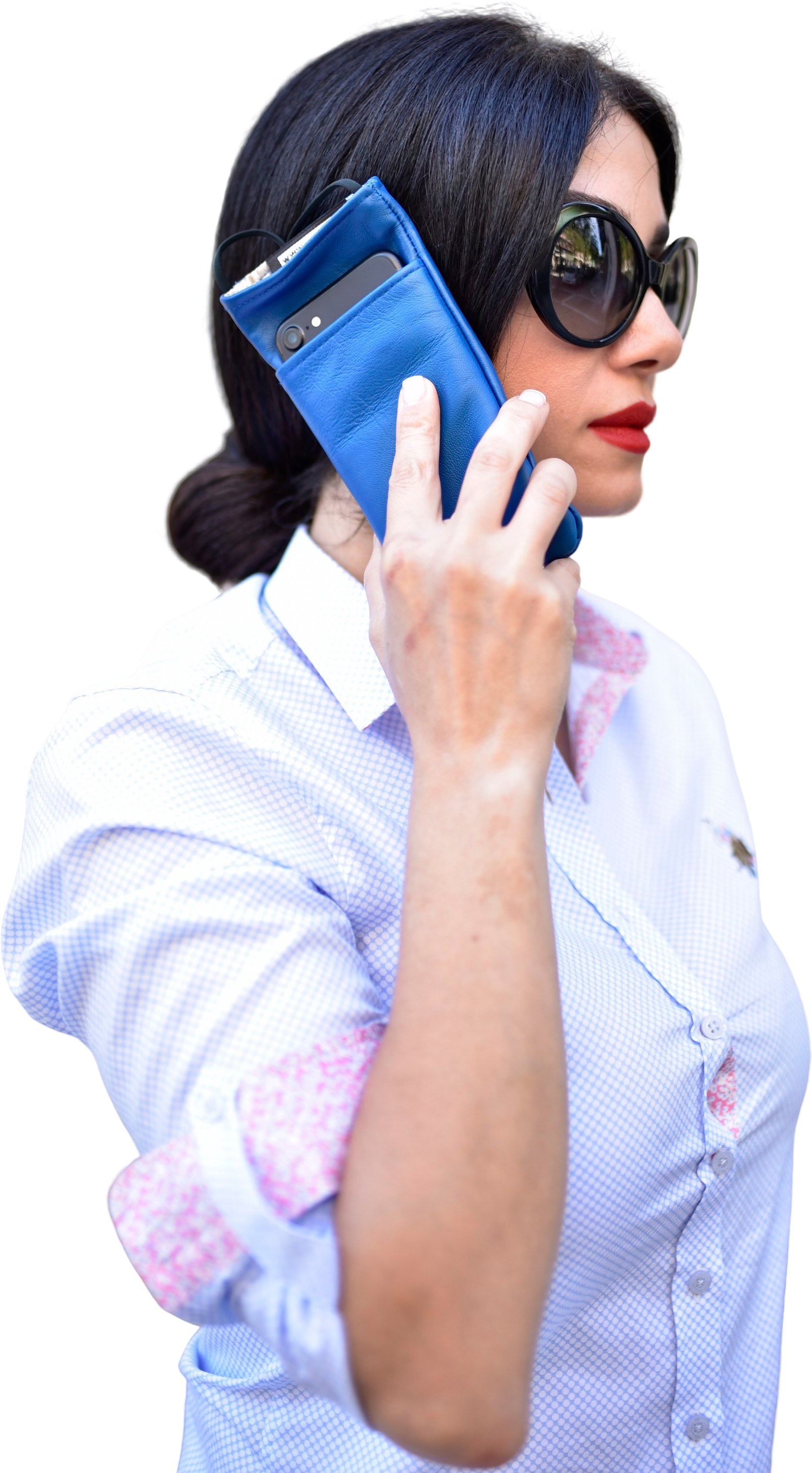 eWall Handytasche Leder blau