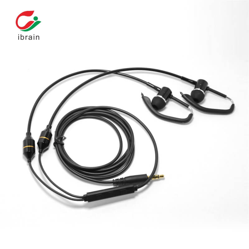 Strahlungsarmer Luftschlauch-Kopfhörer iBrain FC18-C-Schwarz