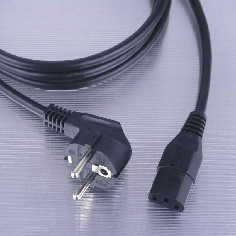 Geschirmtes Kaltgeräteanschlusskabel - 2 m schwarz