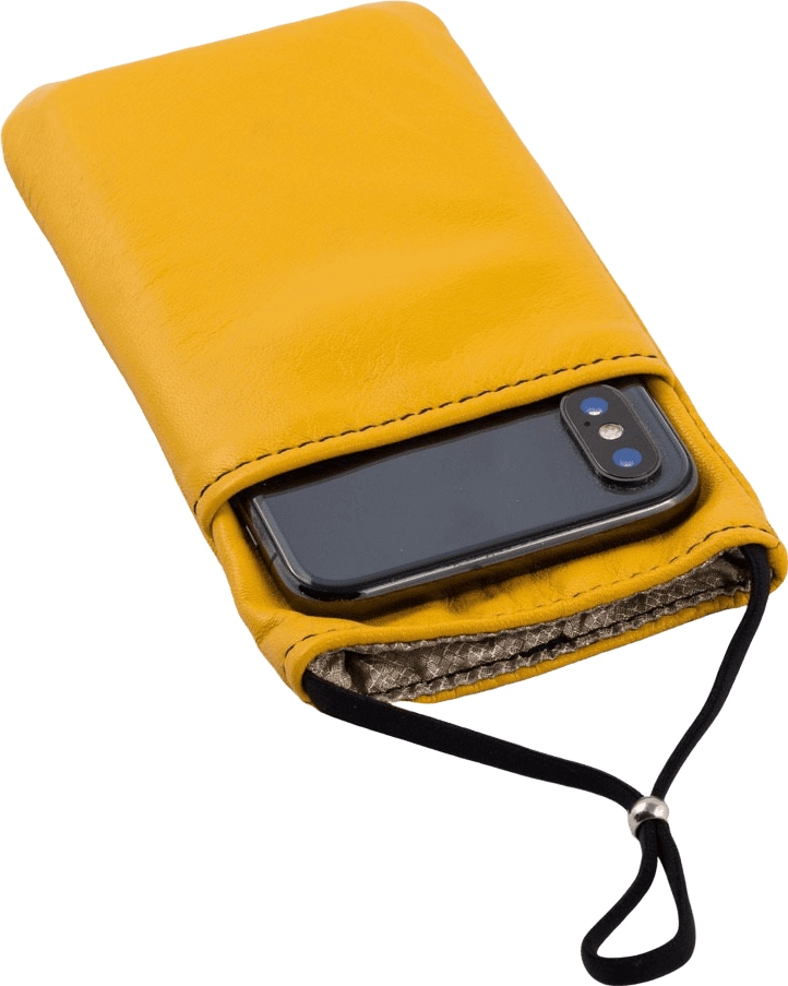 eWall Handytasche Leder gelb
