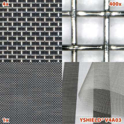 Edelstahlgewebe V4A03 | HF+NF | Breite 90 cm | 1 Laufmeter YSHIELD®