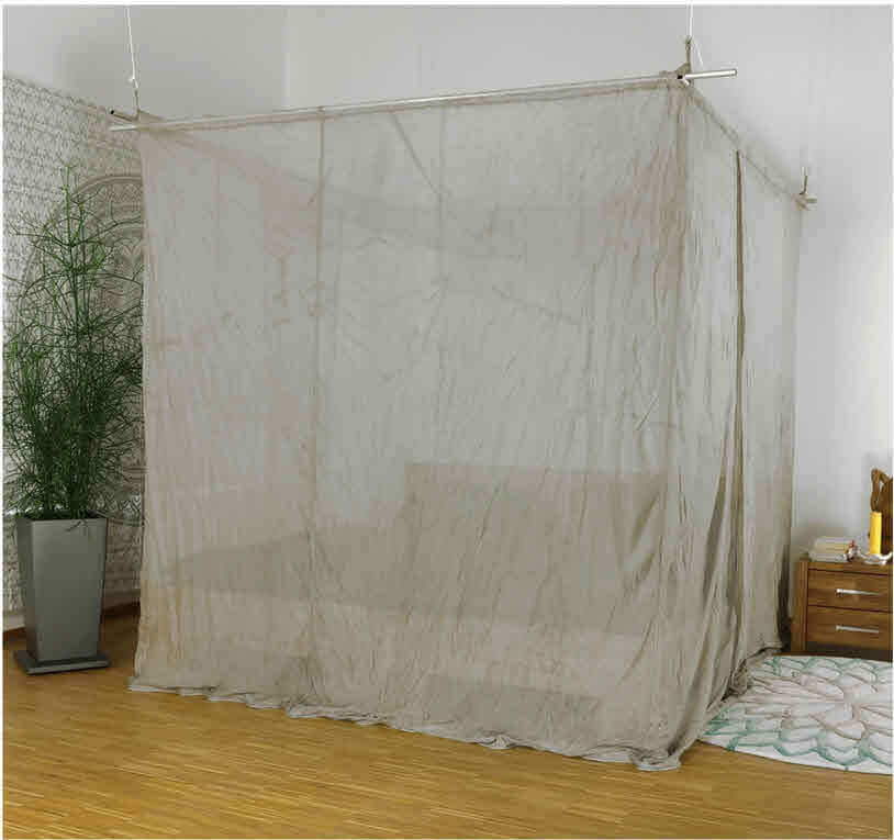 Abschirmbaldachin | Kasten Doppelbett | SILVER-TULLE | HF+NF YSHIELD®